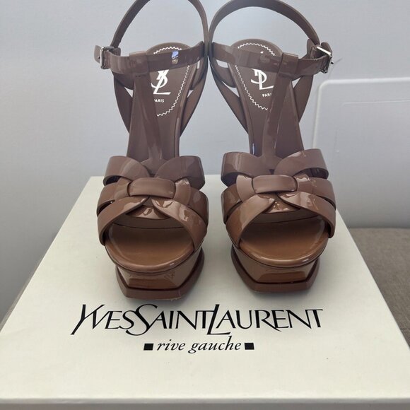 YSL Yves Saint Laurent Tribute platform sandals patent leather - Picture 3 of 10